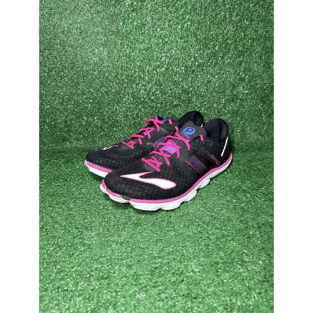 Brooks Womens Size 10 Pure Connect 4 Black Pink Running Shoes Comfort Sneakers - Picture 3 of 9